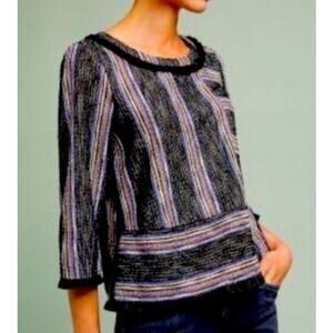 Current Air Anthropologie fringe trim top size small